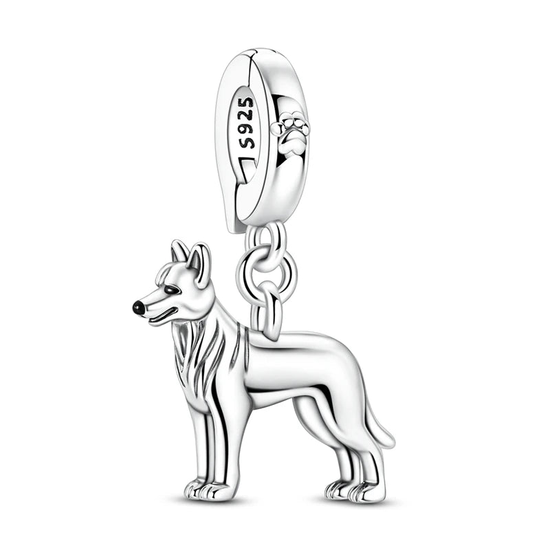 Beautiful 925 Sterling Silver Puppy Cat Swallow Raccoon Giraffe Animal Pendant Fit DIY Bracelet Necklace Package Jewelry Gifts