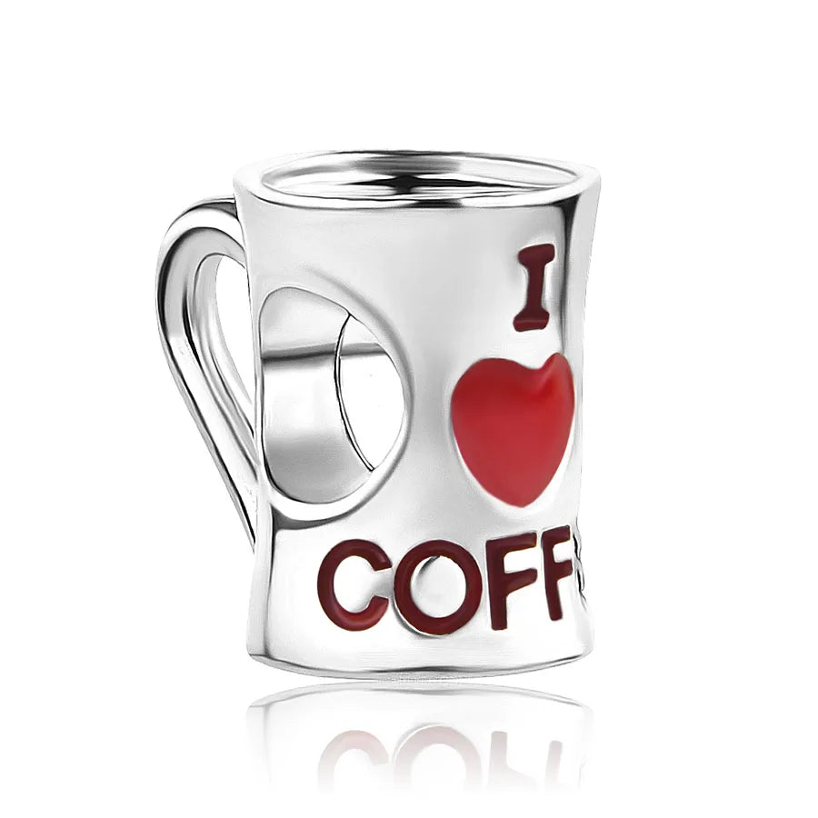 Hot Selling 925 Silver Cup,Coffee Cup,Beer,Bead Pendant Suitable European Original Bracelet DIY Accessories,Exquisite Jewelry ﻿
