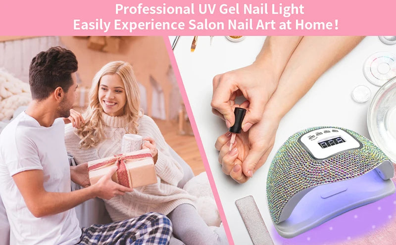 UV Light for Nails Rhinestone Nail Dryer Lamp Maquina De Unha Em Gel LCD Display 45 Led Beads 4 Timer Setting Nail Art Tools