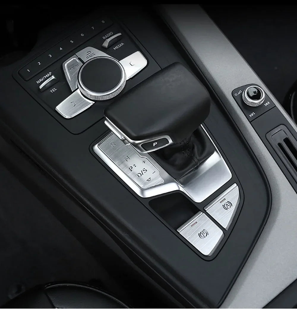 Car Decal Central Handbrake A P Buttons Decorative Panel Covers Stickers Trim For Audi A4 B9 Interior Auto Accessories Goods