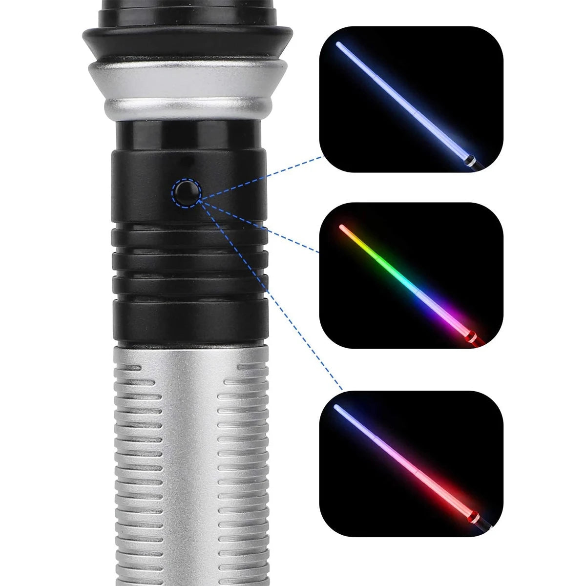 2 Pcs Led Luminous Sword With Connector Battery Operated 2-In-1 Retractable 7 Color Changing Glow Sword Light Children Toys Gift