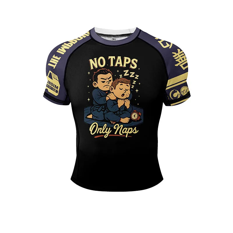 New No Gi BJJ Shirts Jiu Jitsu Kickboxing Training Rashguard With Hem Rubber Polyester Spandex Compression Sports Gym Blouses