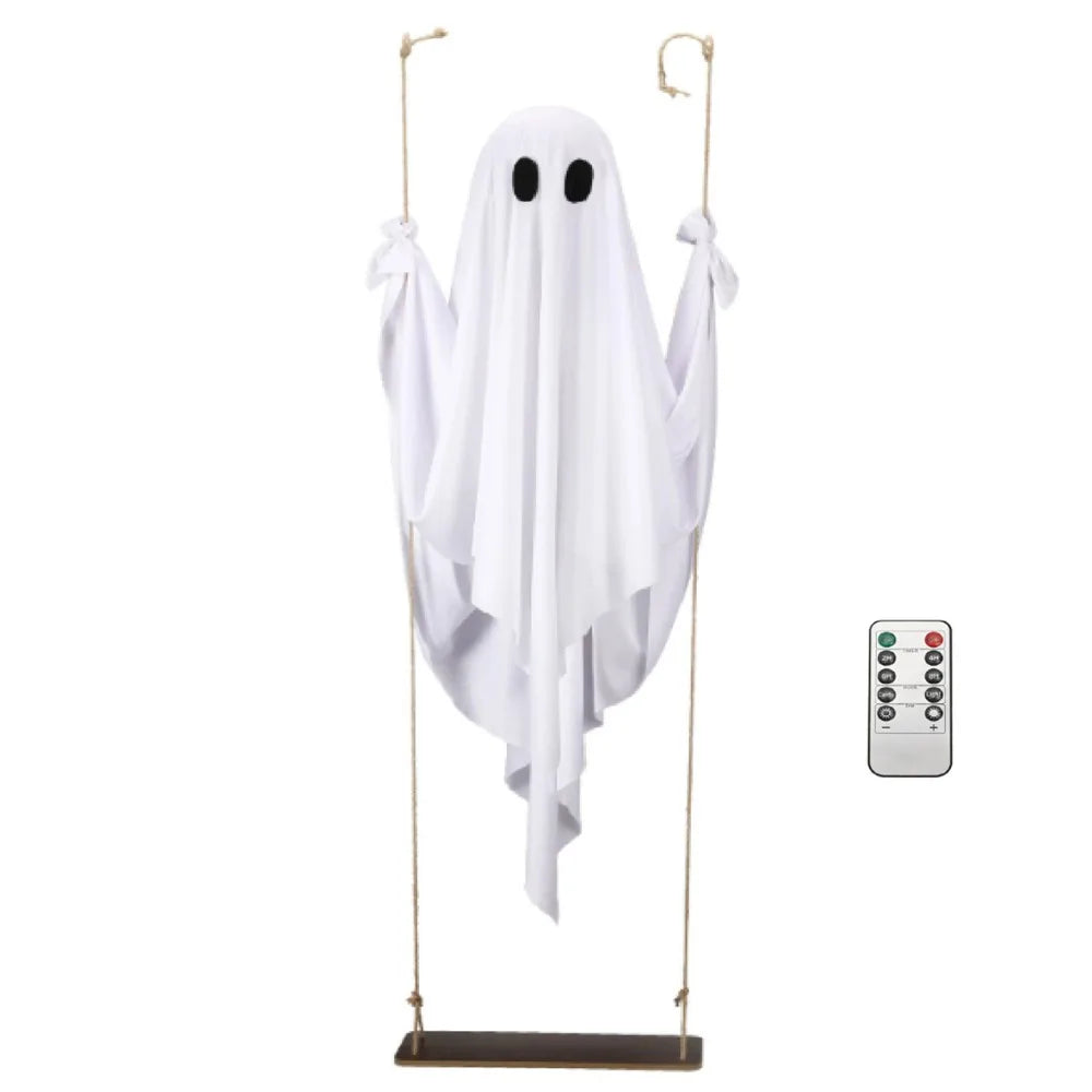Luminous Halloween Hanging Swing Ghost Large Adjustable Brightness Yard Flying Ghost Swing Ornament LED Remote-controlled