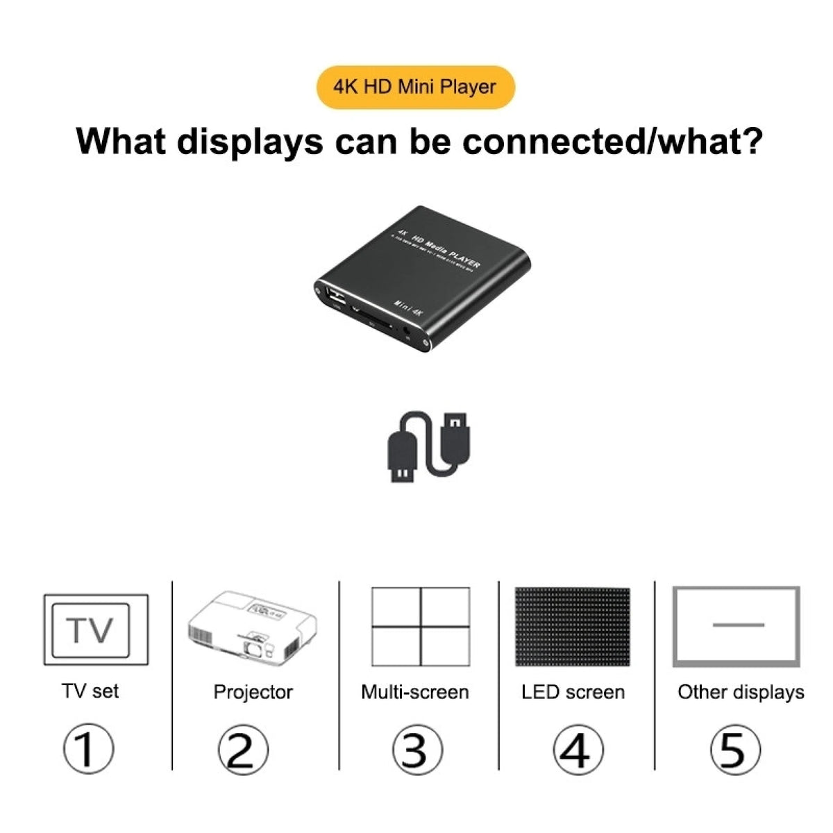 X9 HD Multimedia Player 4K Video Loop USB External Media Player AD Player Auto Looping Playback Video Advertising TV Player
