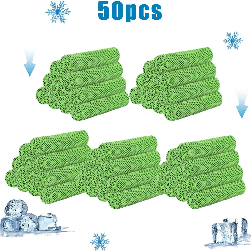 10-70pcs Cooling Towels for Neck and Face Sport Quick Drying Cool Towel Microfiber Cold Towel for Workout Yoga Camping Gym Club