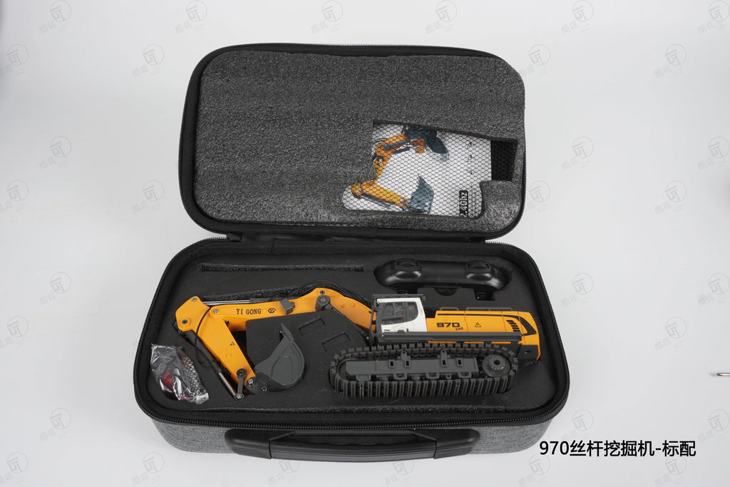Mini Excavator 1/50 970 Electric Excavator Simulation Model With Lighting System Desktop Remote Control Excavator Model Toy