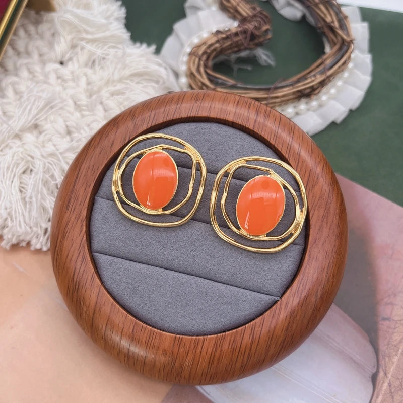 Filigree Irregular Stud Earrings Enamel More Colors Party Accessories For Women's Gifts
