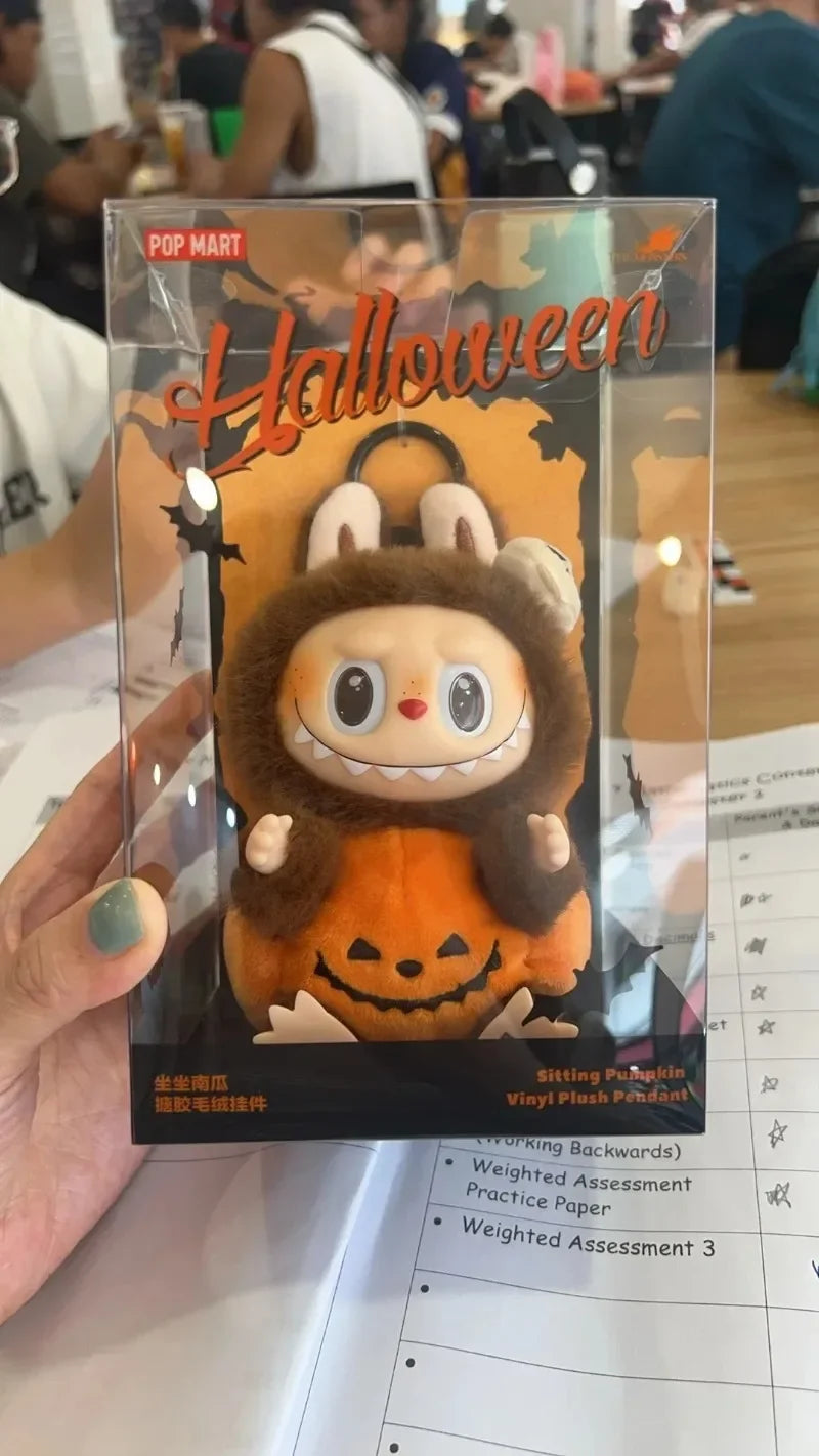 100% POP MART LABUBU Halloween Vinyl Pumpkin Weird Carnival Series Blind Box Vinyl Doll Pendant Halloween Toy Gift