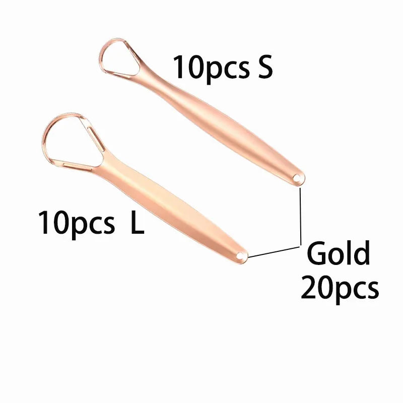 1Pc/2/4/10//20/50Pcs Dental Stainless Steel Tongue Scraper Bad Breath  Tongue Coating Cleaner Oral Care Tools Large/Small