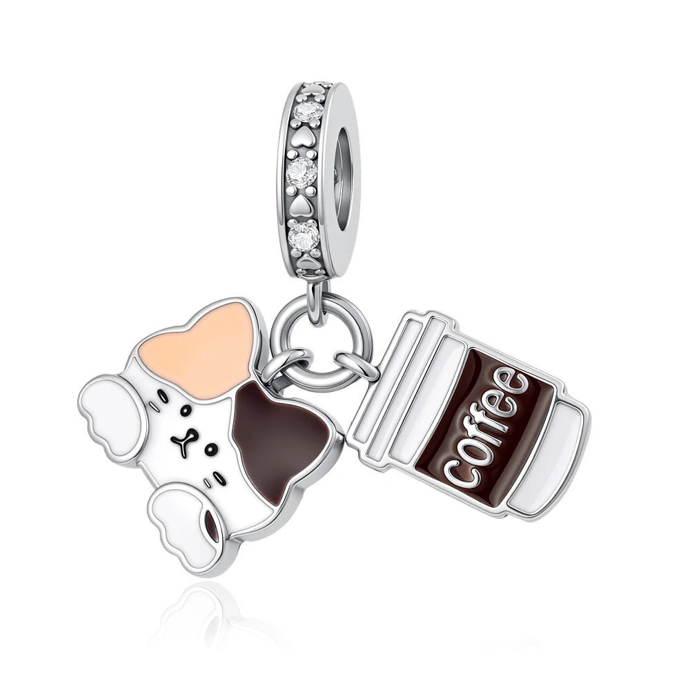 Hot Selling 925 Silver Cup,Coffee Cup,Beer,Bead Pendant Suitable European Original Bracelet DIY Accessories,Exquisite Jewelry ﻿