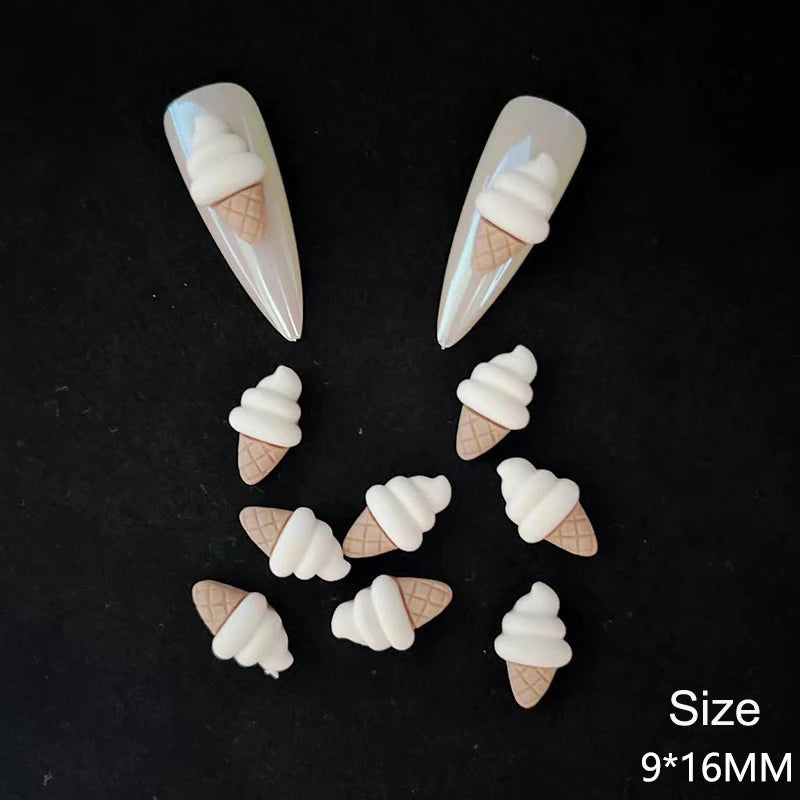 10pcs Cartoon Bunny Nail Art Charm 3D Candy Color Resin Cartoon Animal Lollipop Nail Decoration Korea Kawaii Nail Accessories