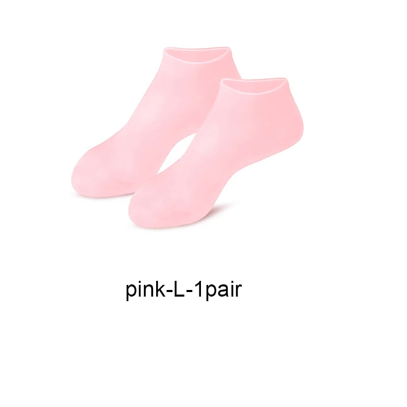 1pair Silicone Socks Moisturise And Prevent Cracks And Soften Calluses And Cornsfoot Maskbeach Socksprotective Foot Covers