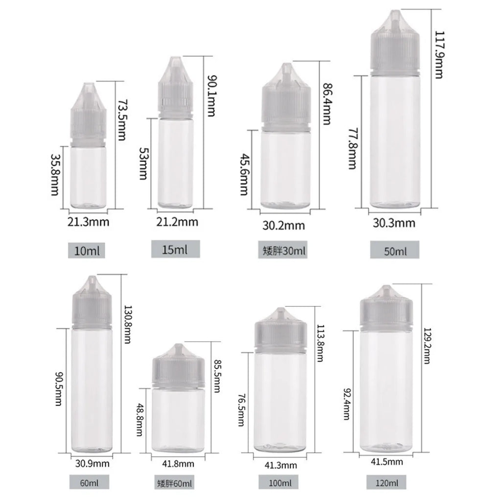 50pcs 10ml-100ml Plastic Empty Dropper Bottles Liquid Drop Bottles Long Tip Cap Oil Containers Portable Travel Dispenser Bottles