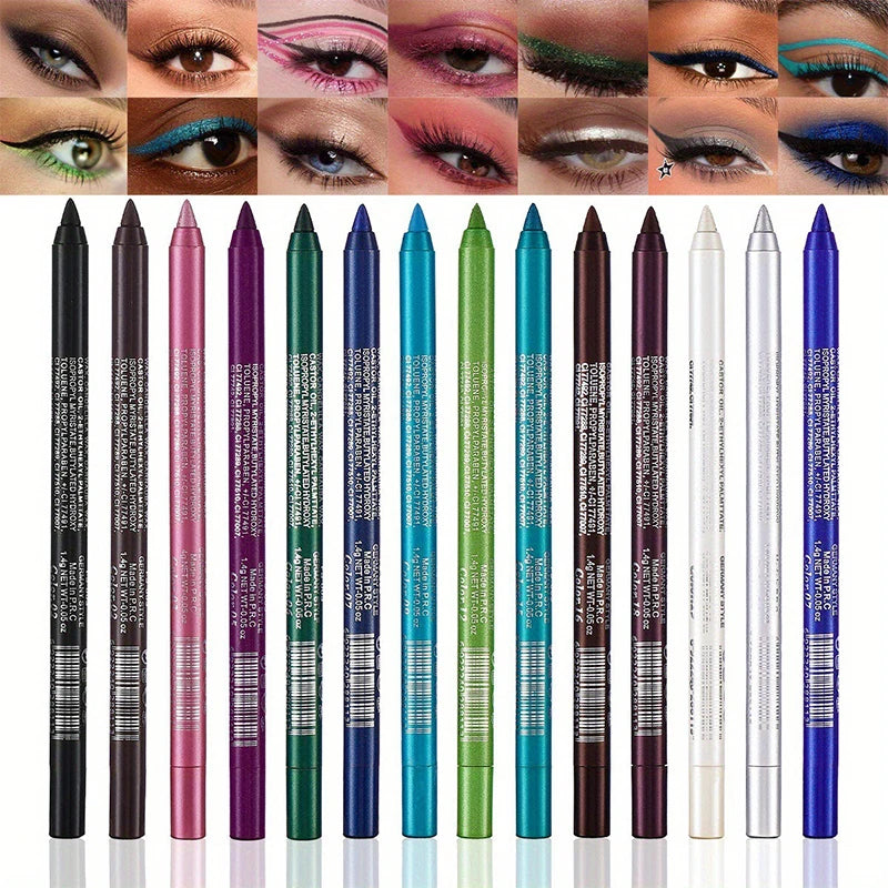 17 Colors Pearlescent Eyeliner Pencil Colorful Waterproof Long-lasting Matte Smooth Easy Wear Eyeshadow Eyeliner Pen Eyes Makeup