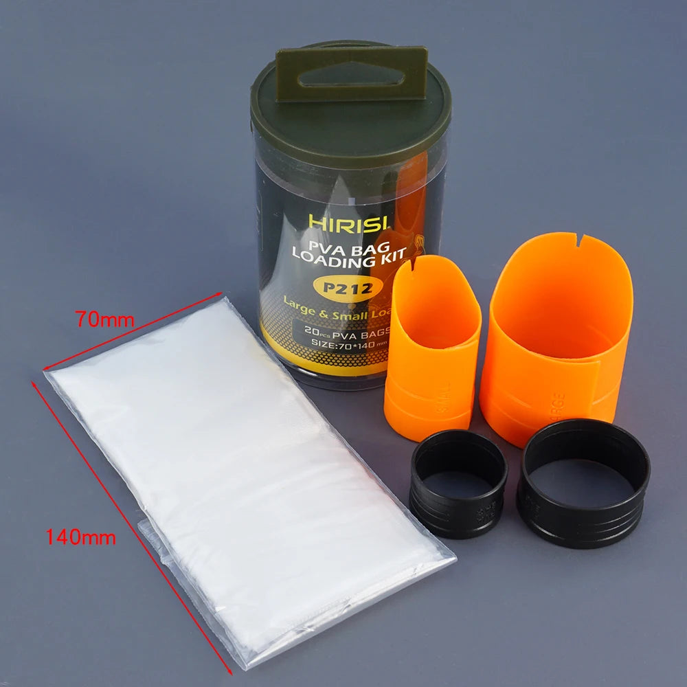 Hirisi Carp Fishing Accessories PVA Bag Loading System Baiting Tool for Solid Bags Fast Melting Mesh P211