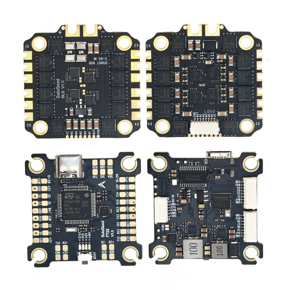 F722 Flight Controller BLS 60A Stack SoloGood F722 Flight Controller BLHELI_S 60A 4in1 ESC for FPV Drones Parts