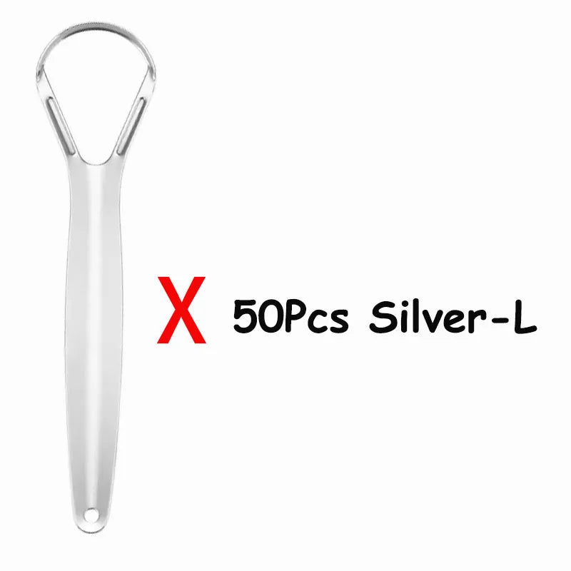 1Pc/2/4/10//20/50Pcs Dental Stainless Steel Tongue Scraper Bad Breath  Tongue Coating Cleaner Oral Care Tools Large/Small