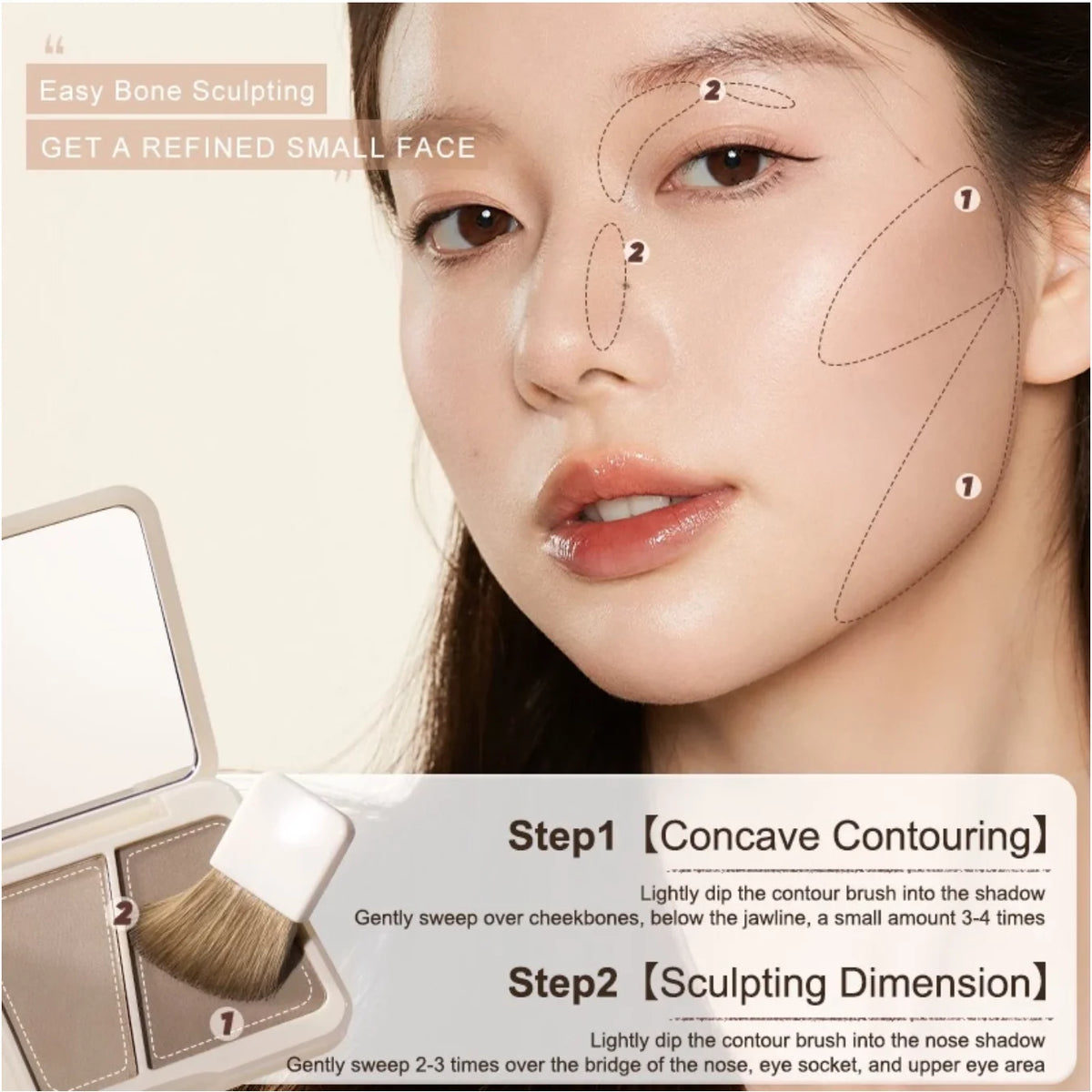 Judydoll Dual-Tone Contour Clay Natural Nose Shadow Foundation Warm Skin Cool Skin Face Makeup Cosmetics