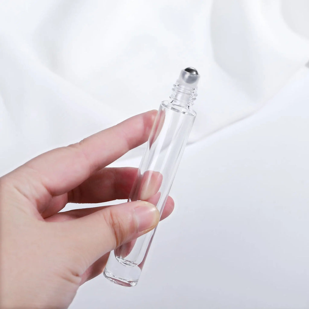 20 PCS Perfume Bottle 10ml Glass Roll on Bottle Luxury Perfume Atomizer Travel Portable Sample Test Essential Oil Roll-On Bottle