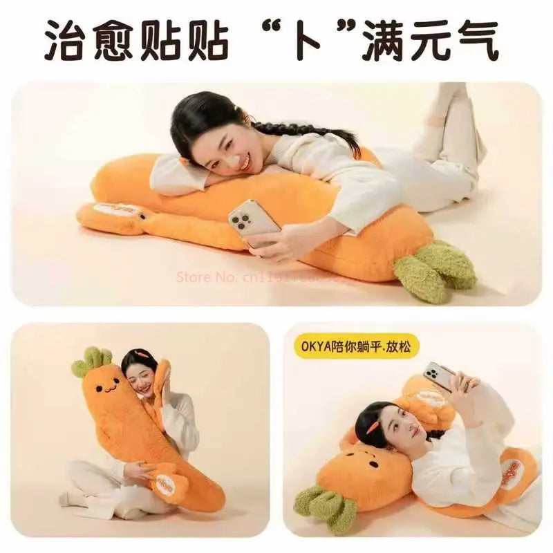 Okya Carrot King Sleep Pillow Graphene Heated Percussion Hug Pillow Three Adjustable Temp Settings  Kids Sleep Aid Bed Use