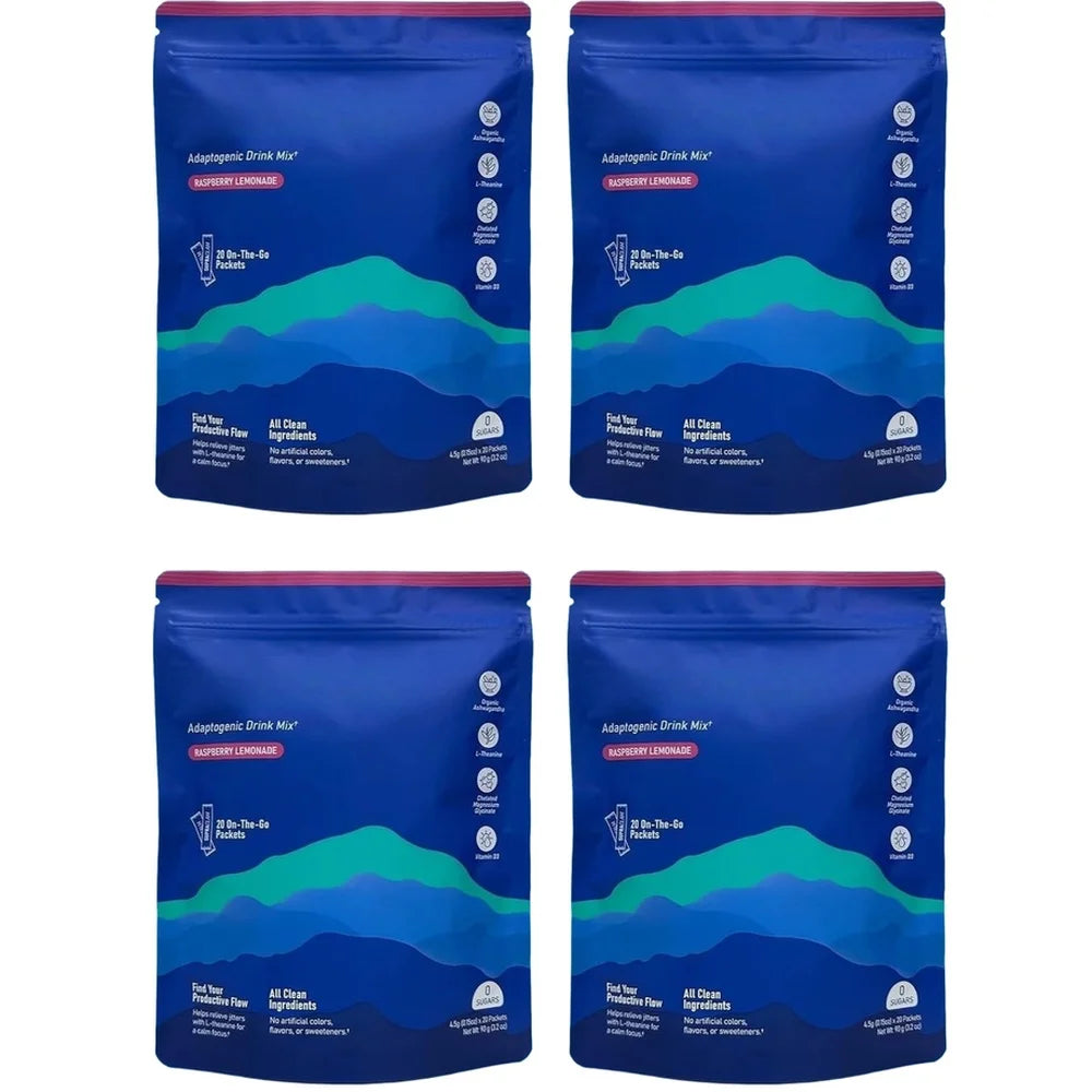 Calming Powder Drink Mix with L-Theanine, Focus Memory Concentration & Cognitive Support, Healthy Cortisol Balance, 20 Packets