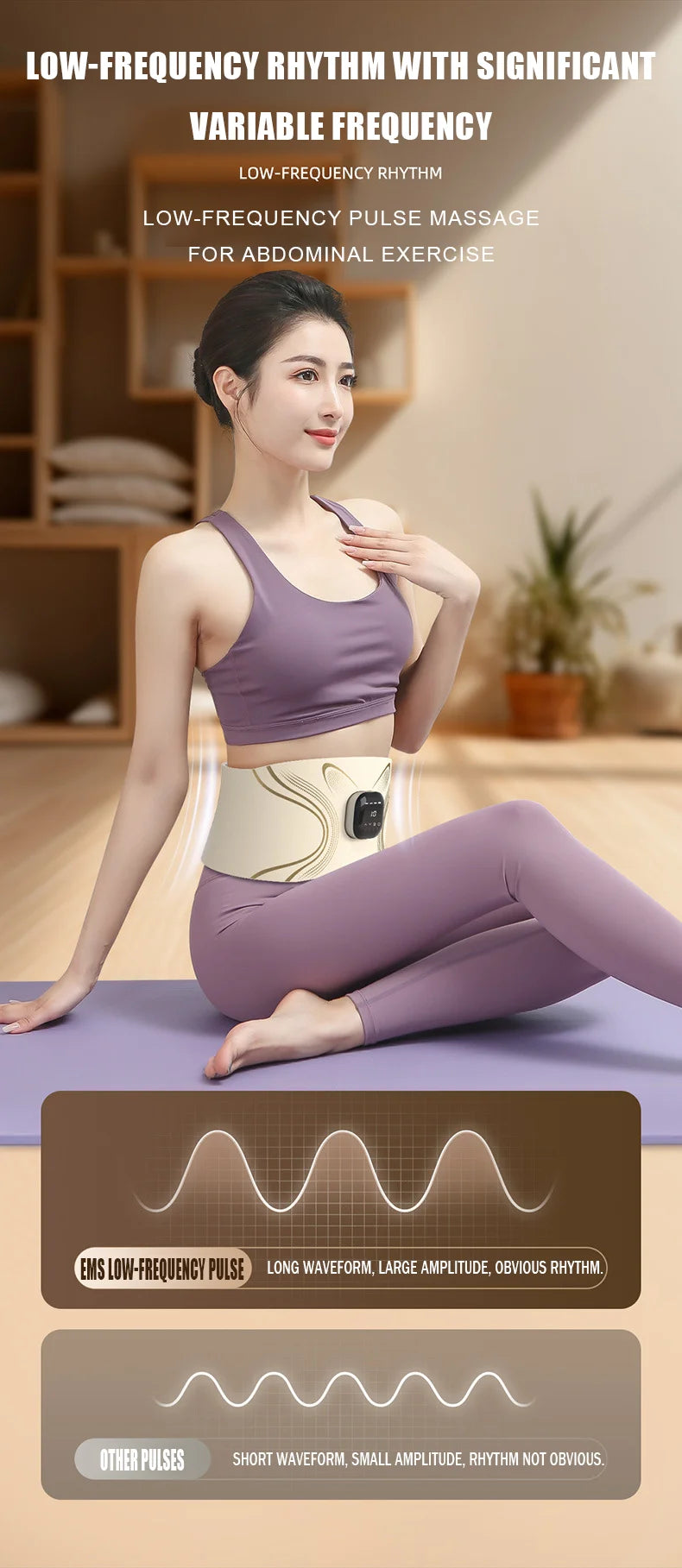 New Electric Abdominal Massager with 4 Temperature Settings and Pulse Massage Function for Fat Burning and Weight Loss Vibrator