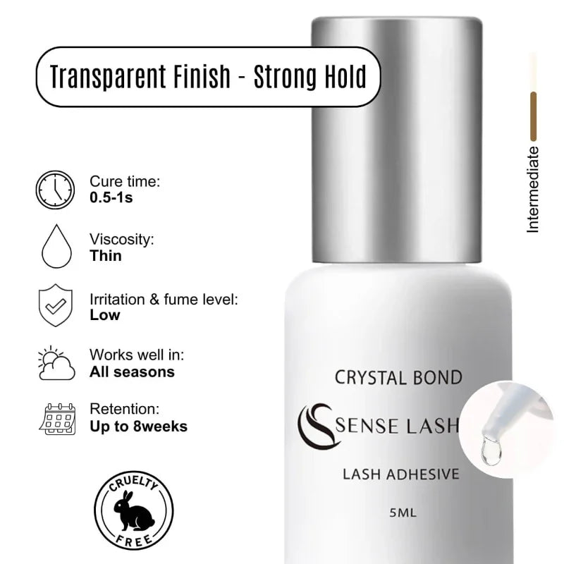 SENSE LASHES Professional Clear Eyelash Extension Adhesive Lash Glue 0.5 - 1s Fast Drying For Qualified Lash Technicians Only