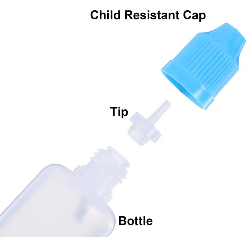 10pcs 3ml-120ml Plastic Dropper Bottles Empty Squeeze Liquid Eye Dripper Containers with Child Resistant Cap Travel Sample Vials
