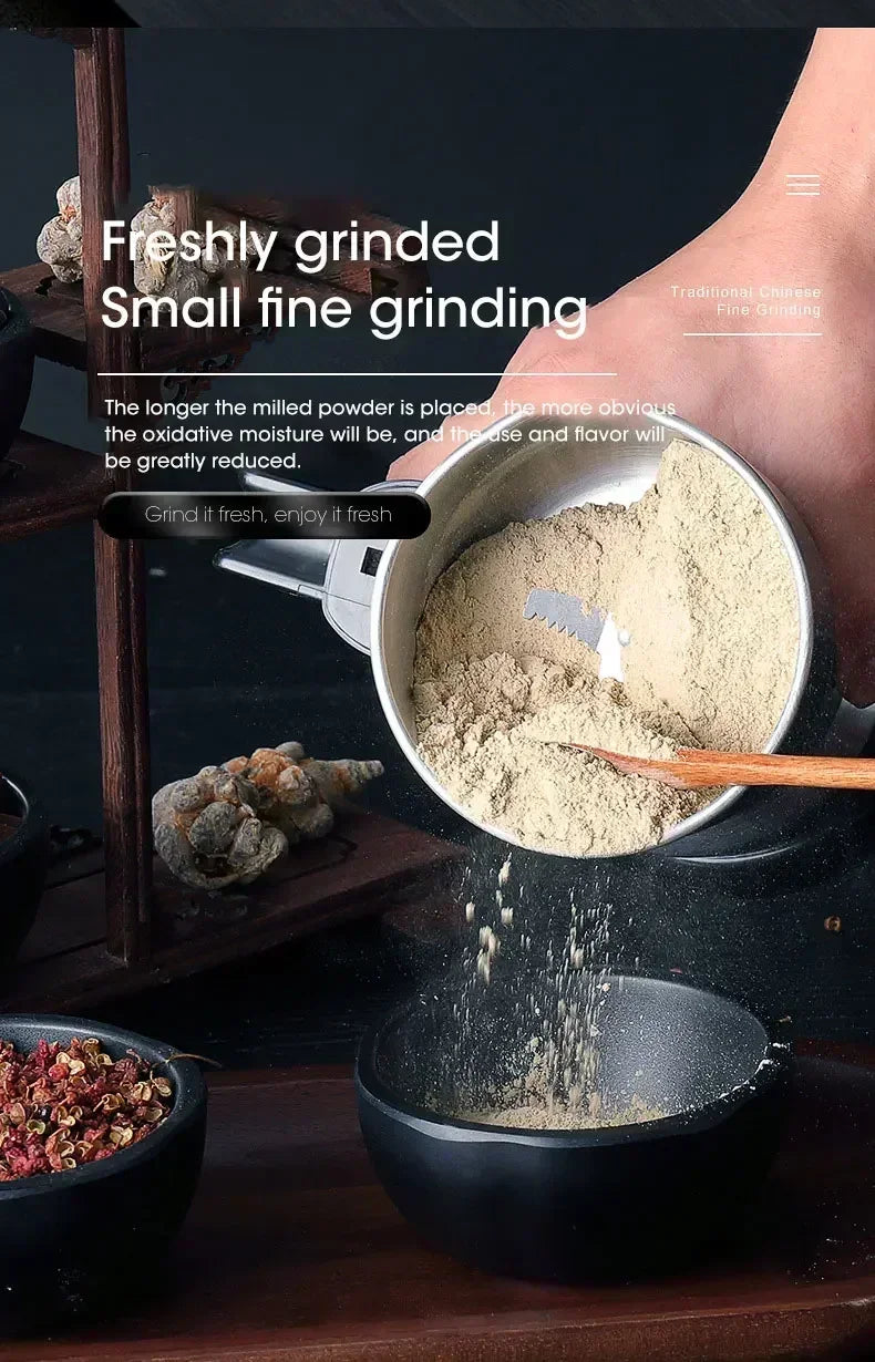 Electric Coffee & Spice Grinder 200W, 400ML Large Capacity Stainless Steel Dry Food Processor with One-Touch Control