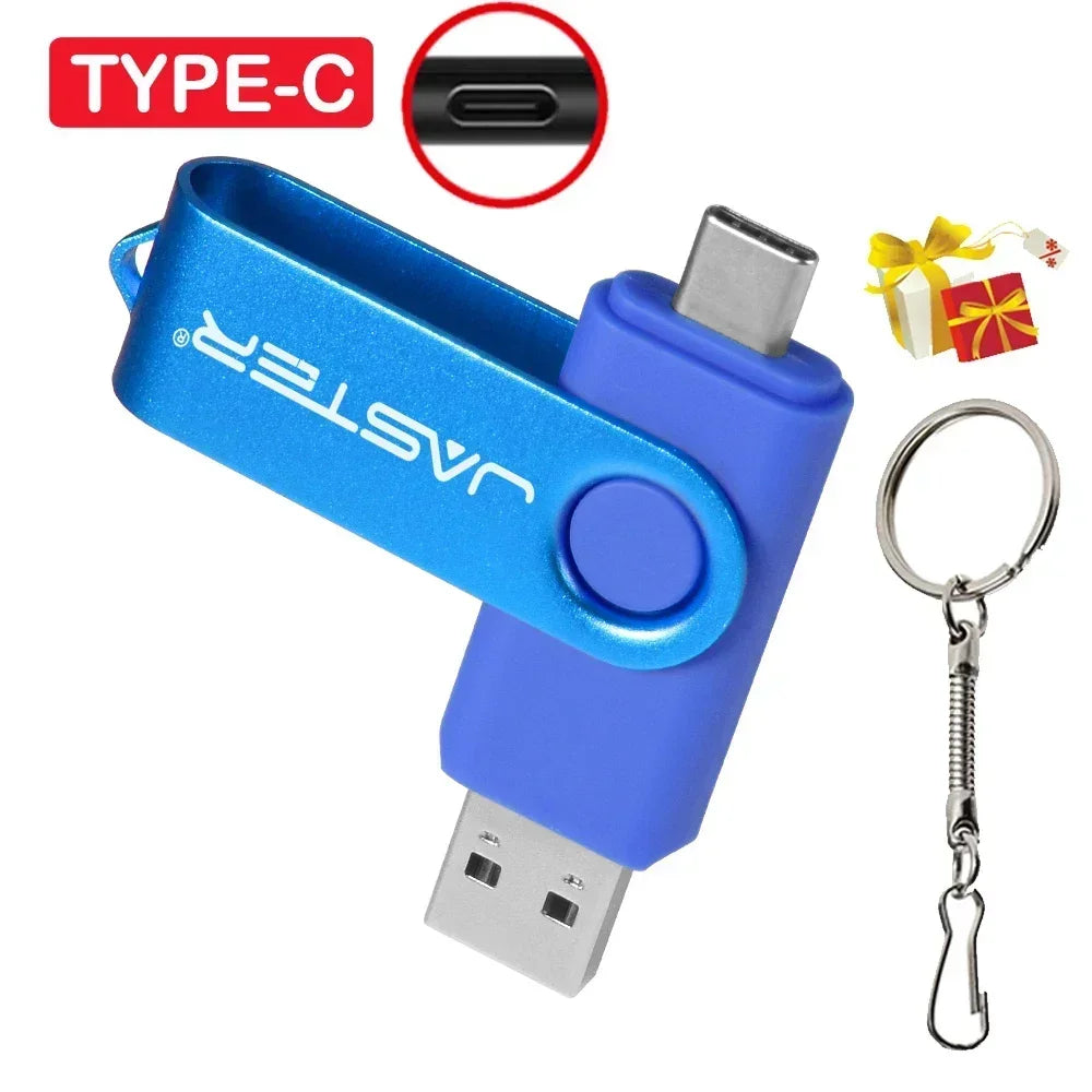 TYPE-C USB Flash Drive 128MB (Not GB) Real Capacity Pen Drive 64GB Free Key Chain Memory Stick Gift Red U Disk Blue 1G 2G 4G  8G