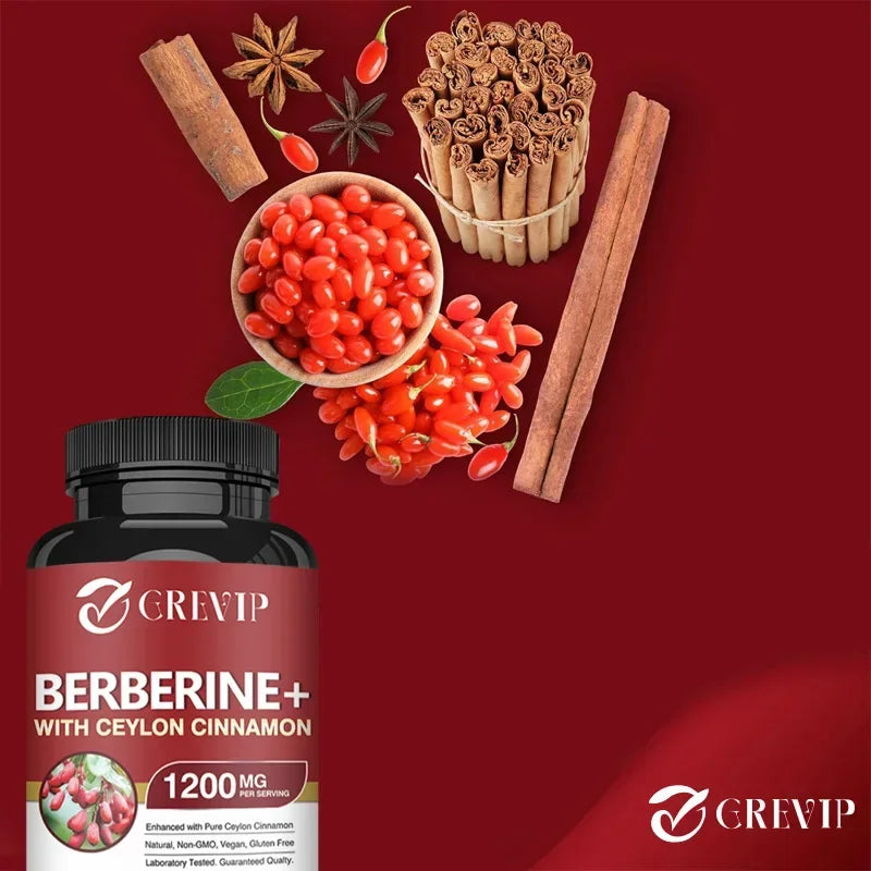 Berberine with Ceylon Cinnamon Supplement - Immune System, Cardiovascular & Gastrointestinal Function