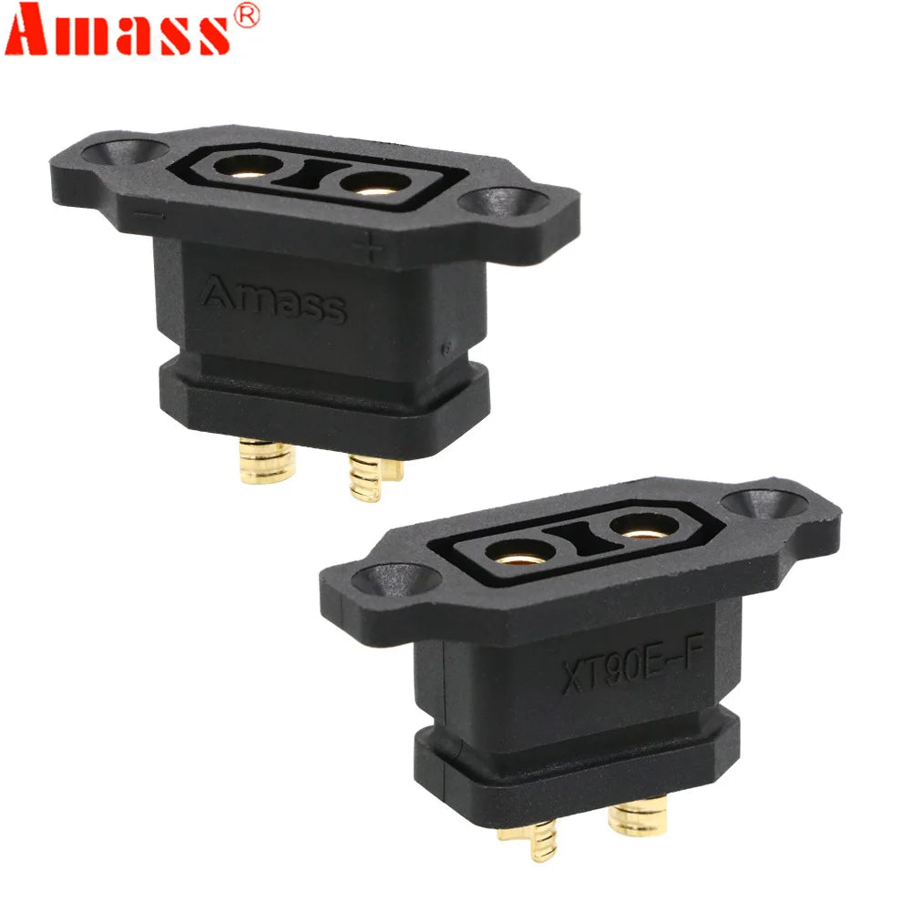 Amass XT90E-F Battery Connector XT90E Female Plug Gold-plated XT90 Mountable Connector Yellow/Black Socket