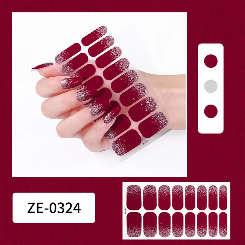 Gradient Galaxy Series Press-on Nails | 16-Piece Set of Removable Self-Adhesive Fake Nail Stickers | Valentine's Day Gift Idea