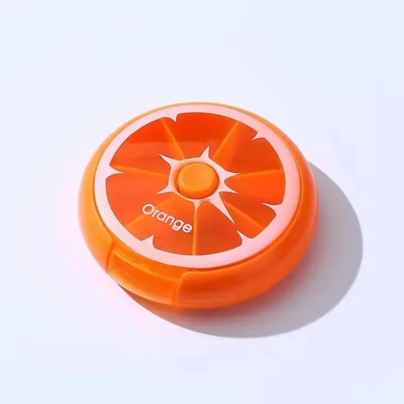 Portable Pill Box Weekly Rotating Split Fruit Points Drug Carry With You Mini Medicine Boxs Medicine Travel Pillbox