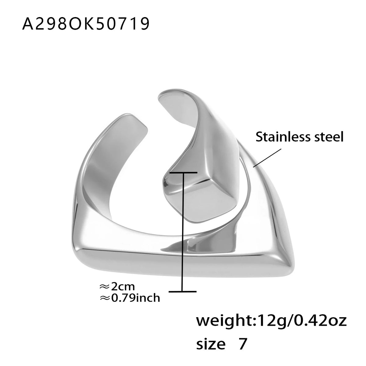 Multi-style Waterproof Gold Color Silver Chunky Ring Women's Geometric 316 Stainless Steel Ring Femme Finger Fashion Jewelry
