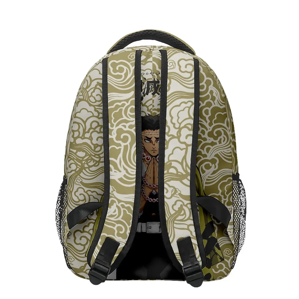 New Anime Peripheral Demon Slayer 3D School Backpack Lunch Bag Pencil Case 3-Piece Set Printed Holiday Gift for Students Gift