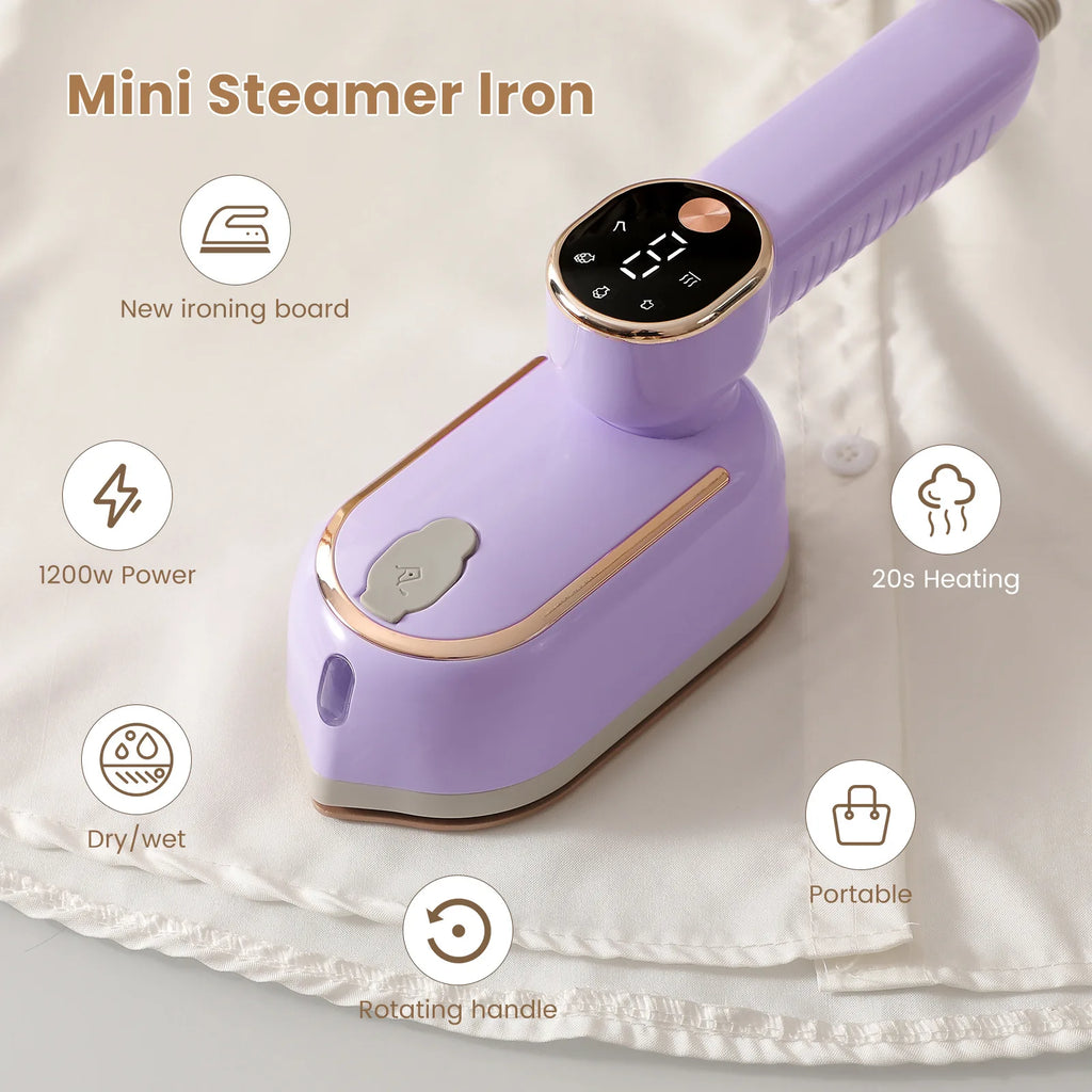 Handheld Portable Mini Steam Iron with Four Temperature Control High-Power Rotating Ironing Machine for Fabric Care