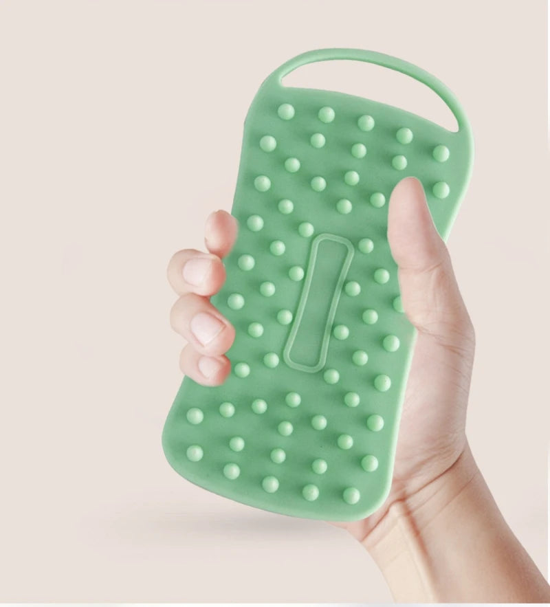 Double Sided Silicone Shower Brush 2 In 1 Exfoliating Body Brush Multi-Function Skin Cleaning Silicone Bath Brush Massage Brush