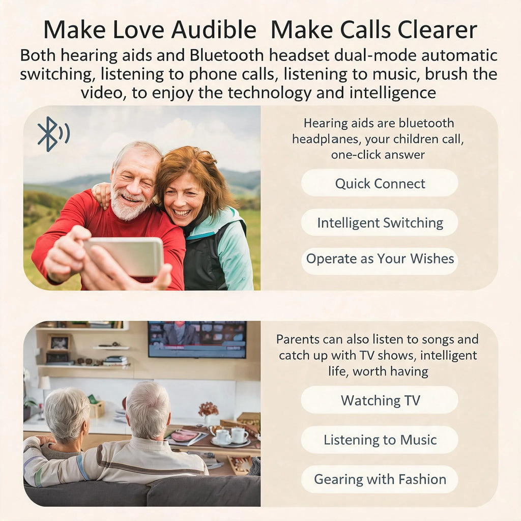 Open Ear Bone Conduction Hearing Aid Bluetooth Headphones for Deaf Multi Channel Rechargeable Hearing Aids