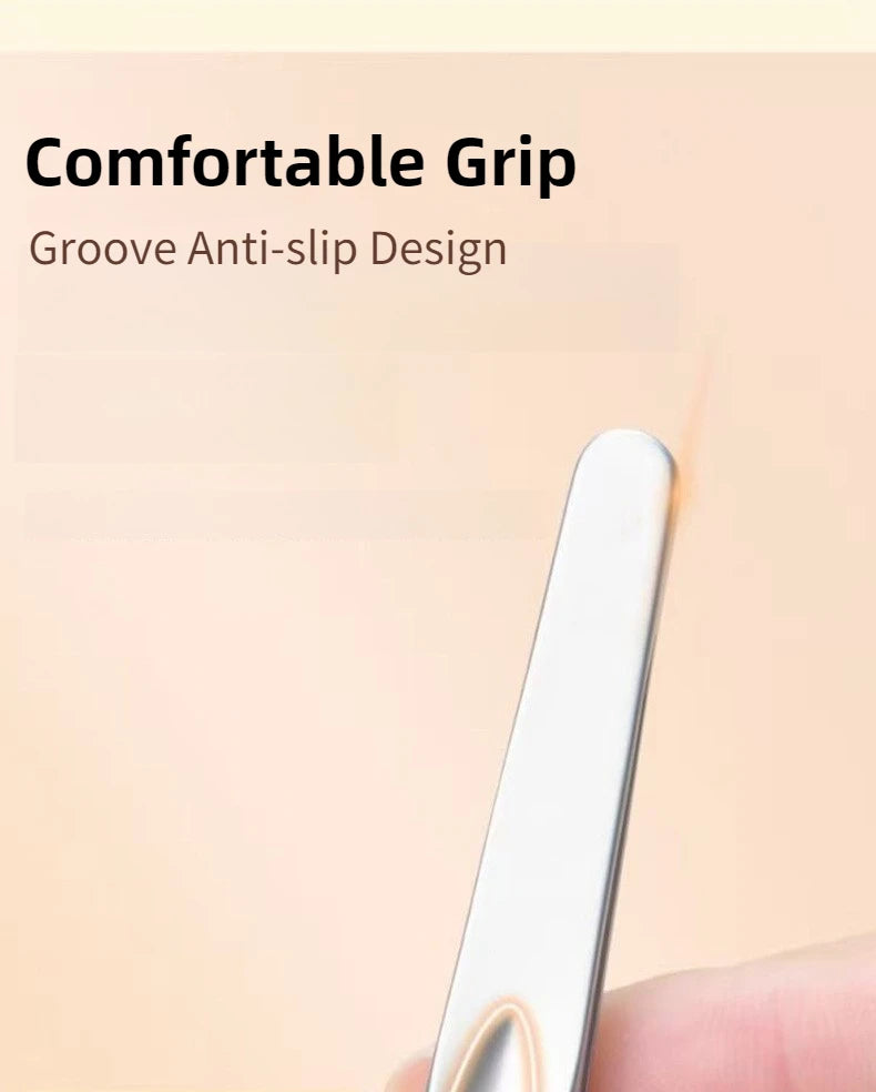 Stainless Steel Precision Tweezers for Eyebrows, Eyelashes, Beard & Mustache - High-Accuracy Round Head, Seamless Clamping Profe