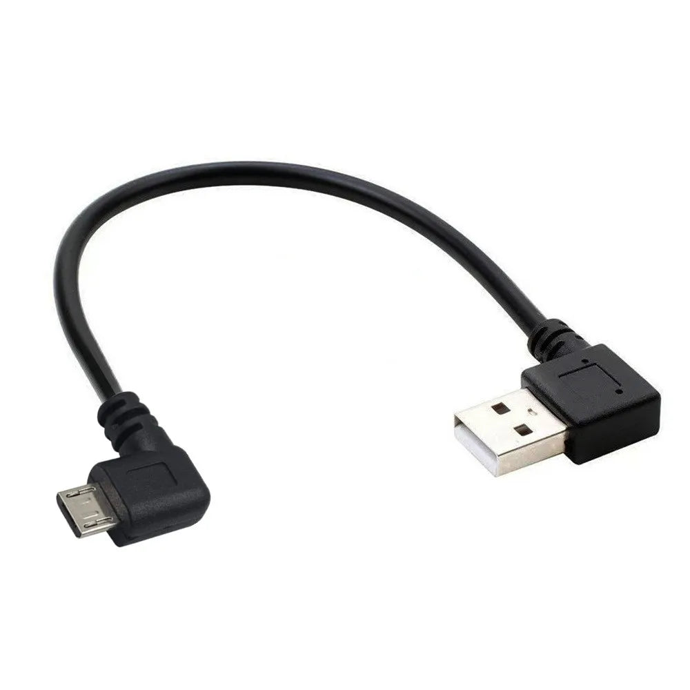 Up Down Left Right Angled Double 90 Degree Micro USB Male to USB Male Fast Data Charge Connector Short Cable Cord 0.15m 0.5m 1m