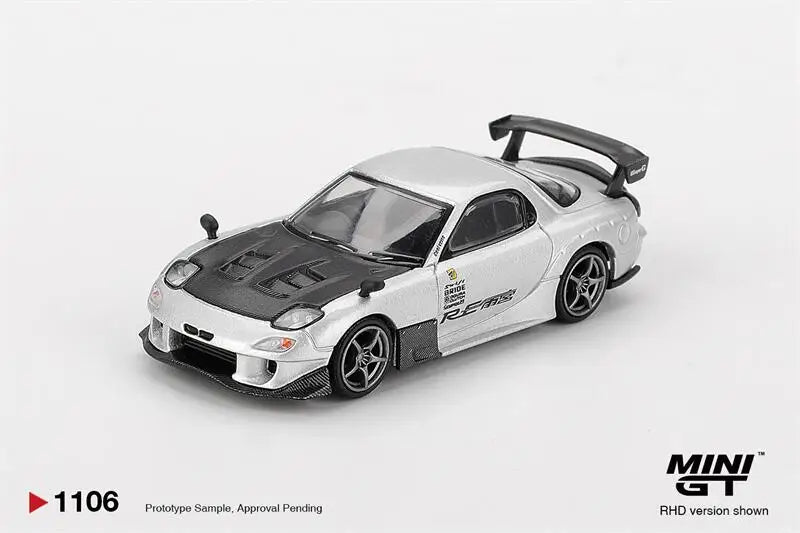 MINI GT 1:64 RX-7 RE-Amemiya Silver Metallic Box / Blister Package Diecast Model Car