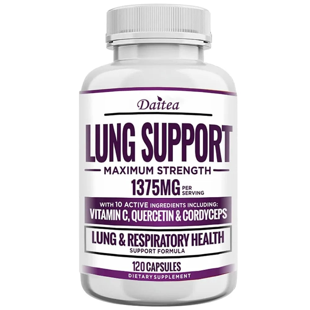 Lung Support Supplement for Lung Cleanse & Detox, with Quercetin Bromelain Vitamin C & Cordyceps for Lung, Respiratory Support