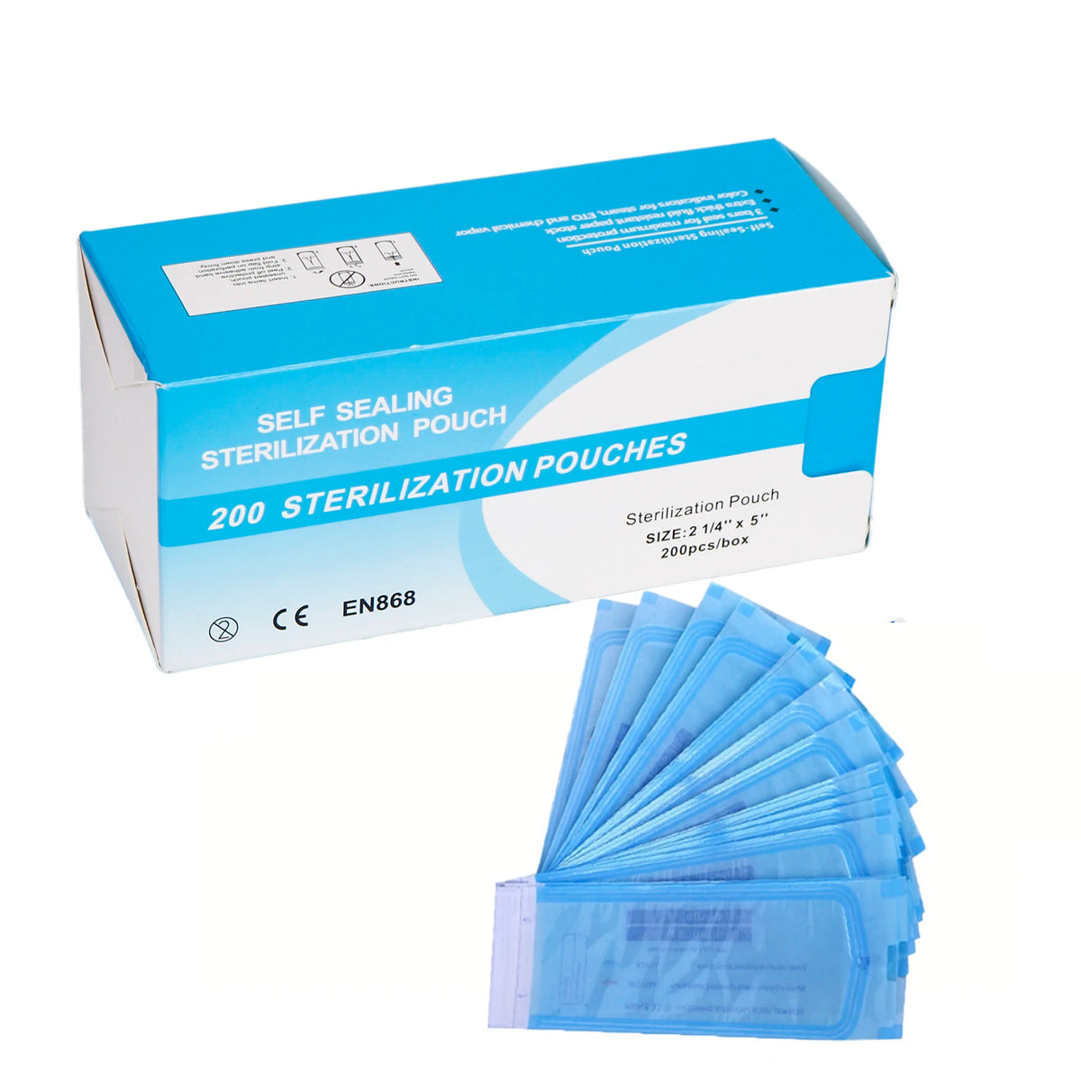 200 Pcs Tattoo Sterilization Pouch 2 Sizes Disposable Puncture Self-sealing Bag Medical-grade Nail Art Tattoo Accessories