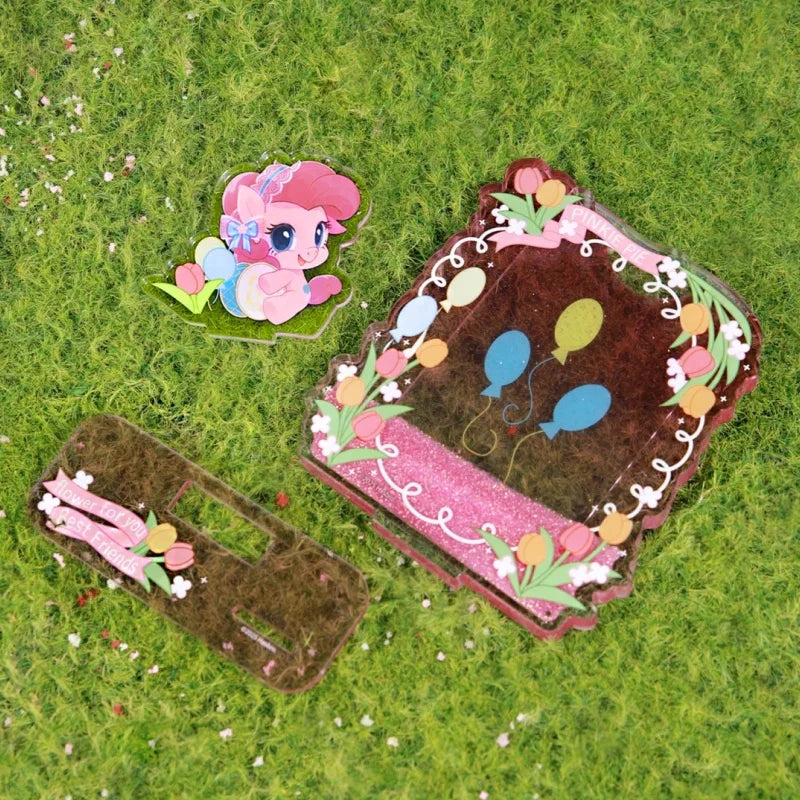 KAYOU Genuine New My Little Pony Magic Garden Series Q Edition Acrylic Flowing Sand Standing Brand Anime Peripheral Gift