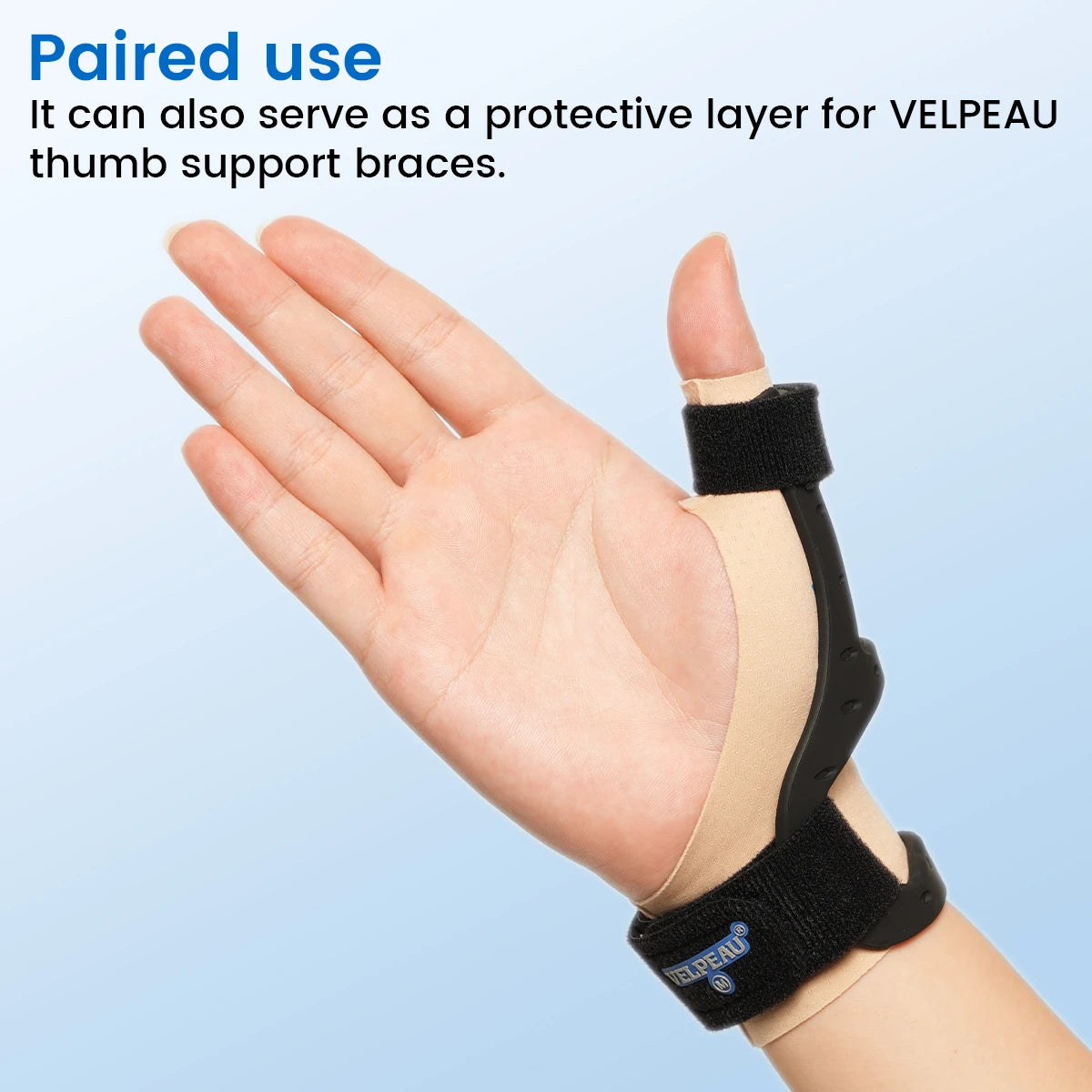 VELPEAU Thumb Compression Sleeve for Mild Arthritis Pain and Sports, Thumb Splint Support Liner Universal for Both Hands, 2PCS