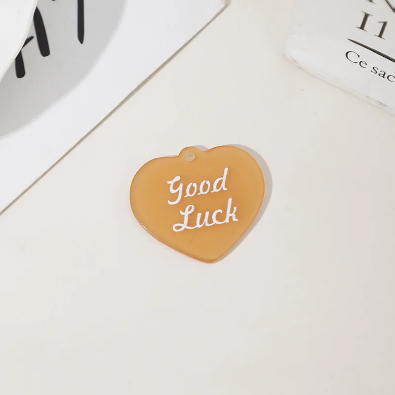 10PCS 28*32mm Acrylic Candy Colored Good Luck Charms Pendant For DIY Earrings Bracelet Necklace Jewelry Accessories Wholesale