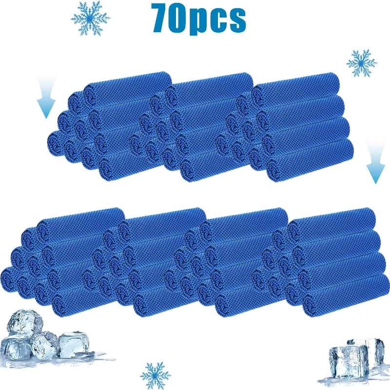 10-70pcs Cooling Towels for Neck and Face Sport Quick Drying Cool Towel Microfiber Cold Towel for Workout Yoga Camping Gym Club