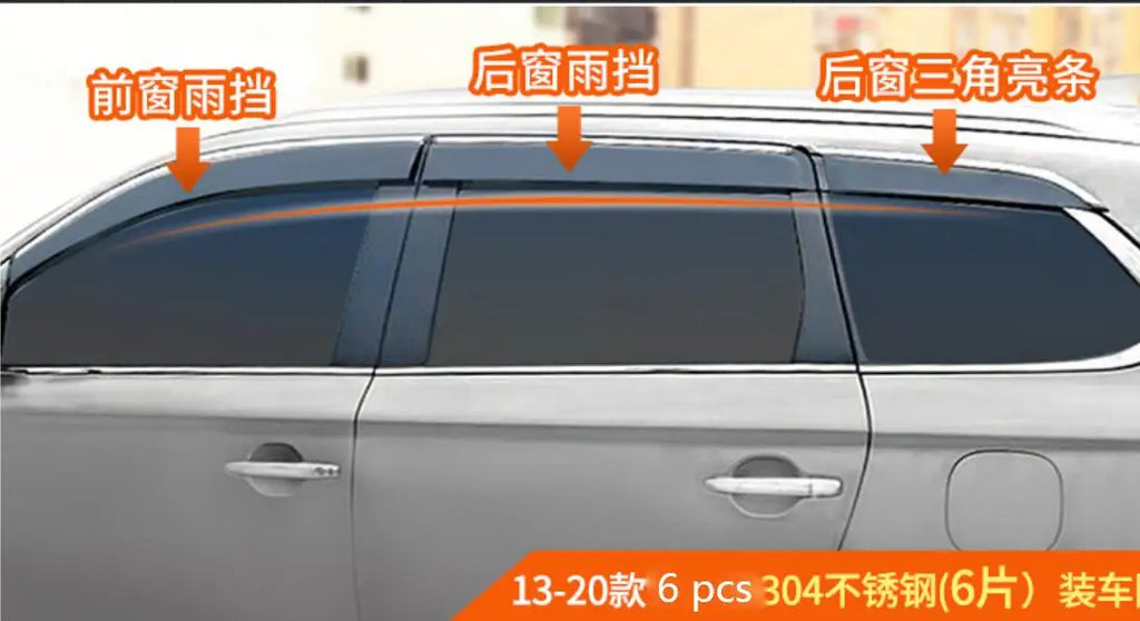 For Mitsubishi Outlander 2010 2011 2012, 2013 2014 2015 2016- 2020 Side Window Deflector Sun Rain Deflector Weather Shield JF