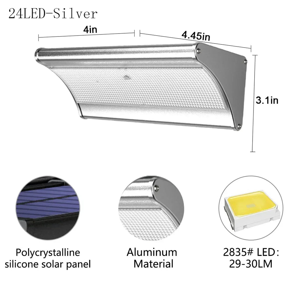 Outdoor Solar Wall LED Flood Lights with Radar Motion Sensor Waterproof Aluminum Shell Wall Lamp for Garden Lighting